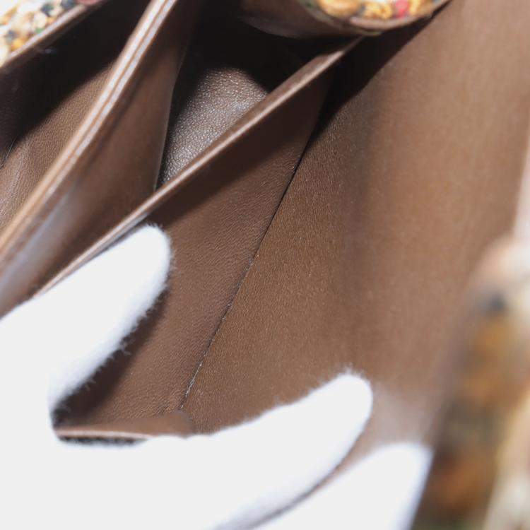 Pre Owned Chanel Brown Medium Classic Tweed Double Flap