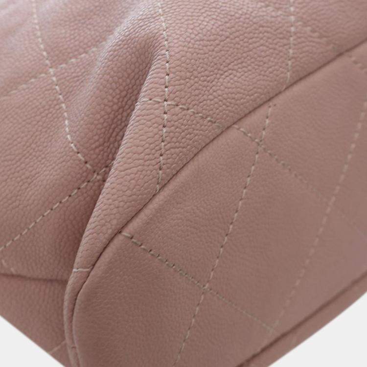 Pre Owned Chanel Brown Quilted Caviar Shopping Tote