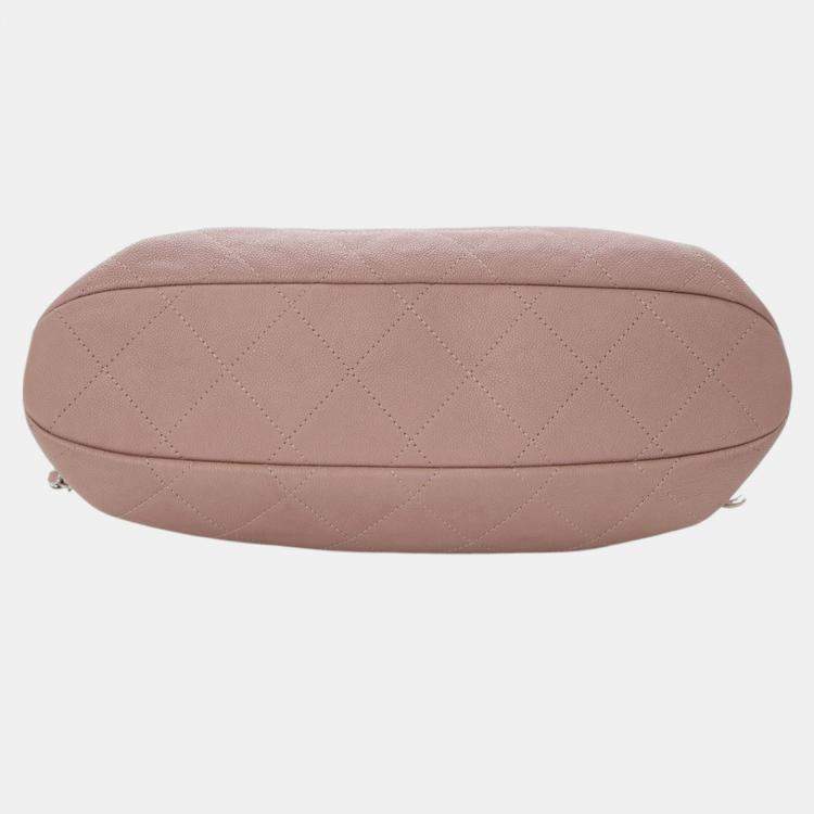 Pre Owned Chanel Brown Quilted Caviar Shopping Tote