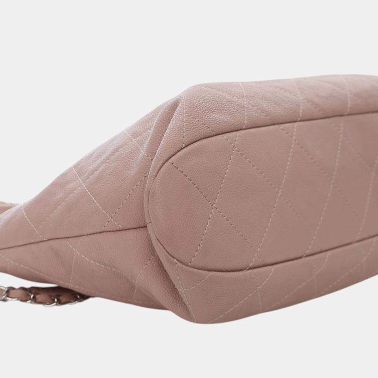 Pre Owned Chanel Brown Quilted Caviar Shopping Tote