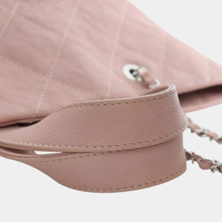 Pre Owned Chanel Brown Quilted Caviar Shopping Tote