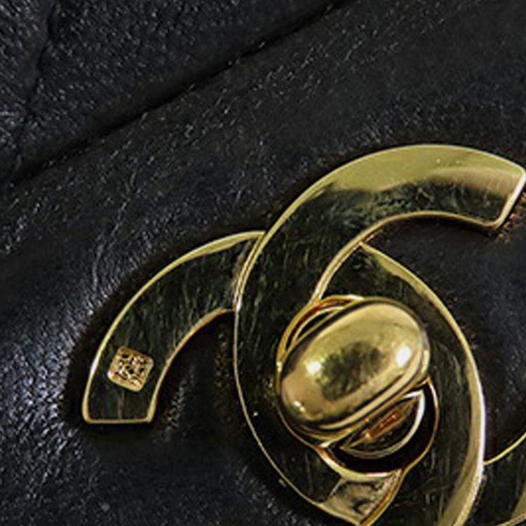 Pre Owned Chanel Black Small Classic Lambskin Double Flap