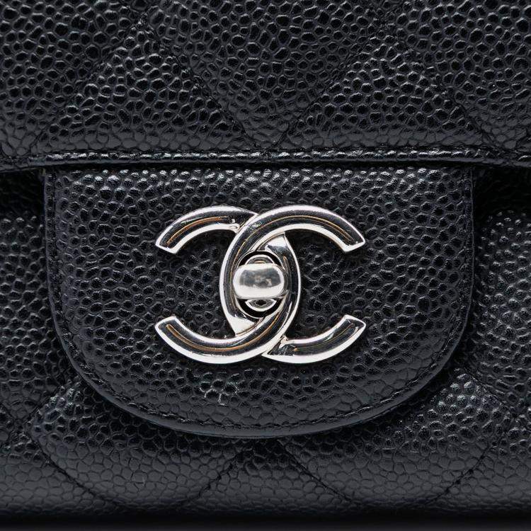 Pre Owned Chanel Black Maxi Classic Caviar Single Flap