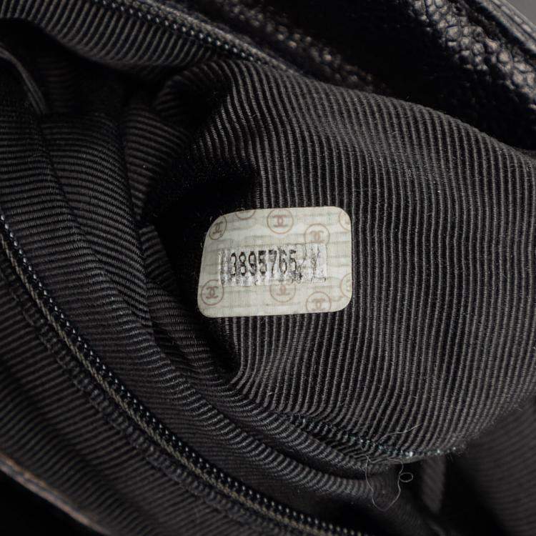 Pre Owned Chanel Black Caviar Triple CC Backpack