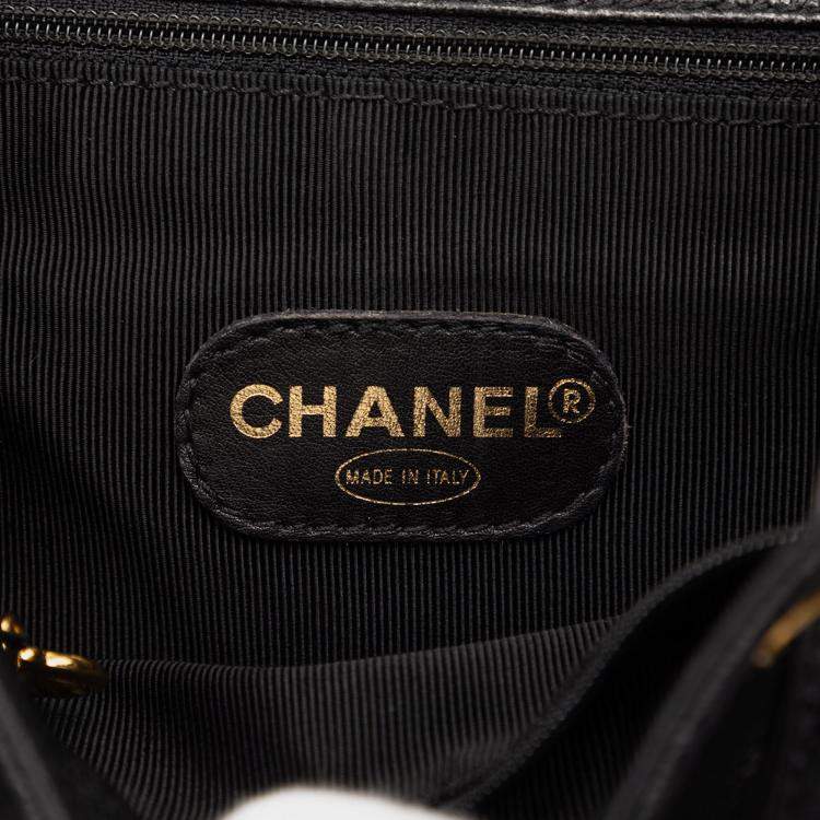 Pre Owned Chanel Black Caviar Triple CC Backpack