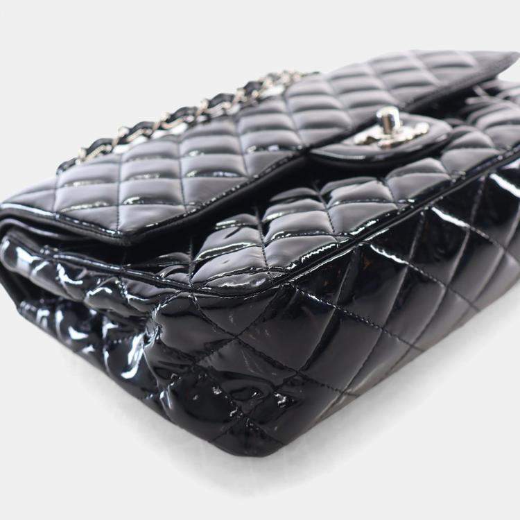 Pre Owned Chanel Medium Patent Classic Double Flap Bag