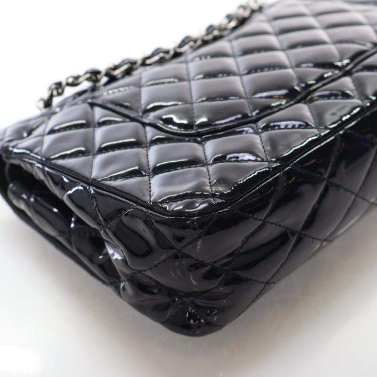 Pre Owned Chanel Medium Patent Classic Double Flap Bag
