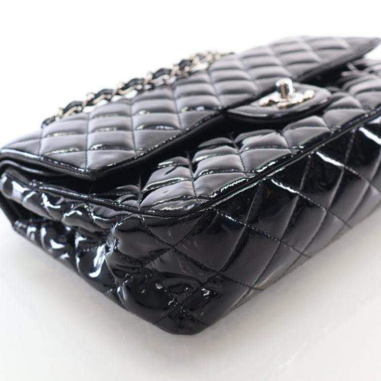 Pre Owned Chanel Medium Patent Classic Double Flap Bag