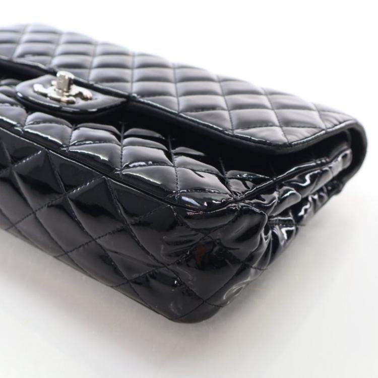 Pre Owned Chanel Medium Patent Classic Double Flap Bag