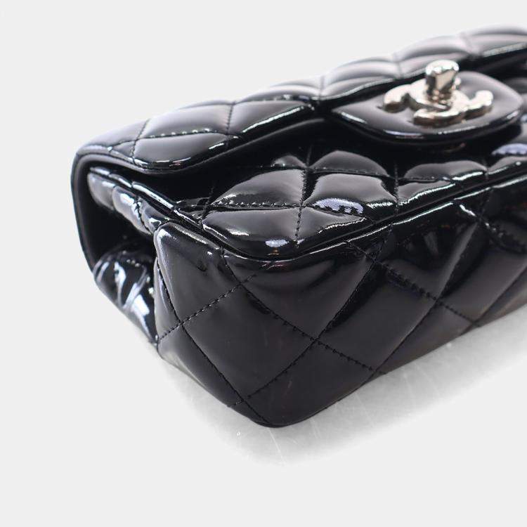 Pre Owned Chanel Mini Patent Rectangular Classic Single Flap Bag