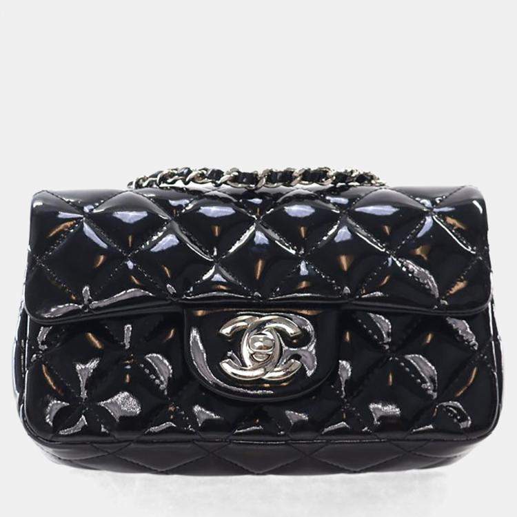 Pre Owned Chanel Mini Patent Rectangular Classic Single Flap Bag