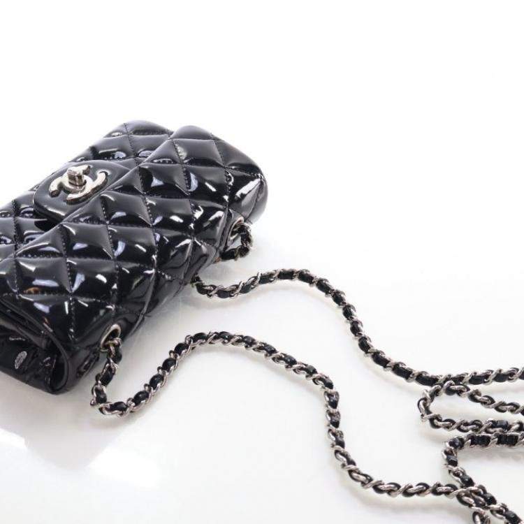 Pre Owned Chanel Mini Patent Rectangular Classic Single Flap Bag