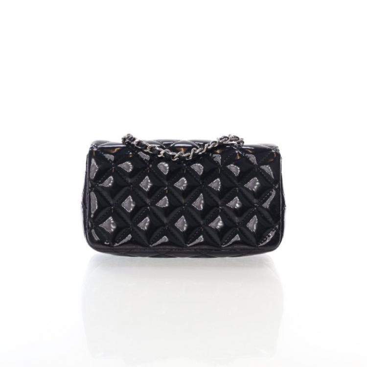 Pre Owned Chanel Mini Patent Rectangular Classic Single Flap Bag