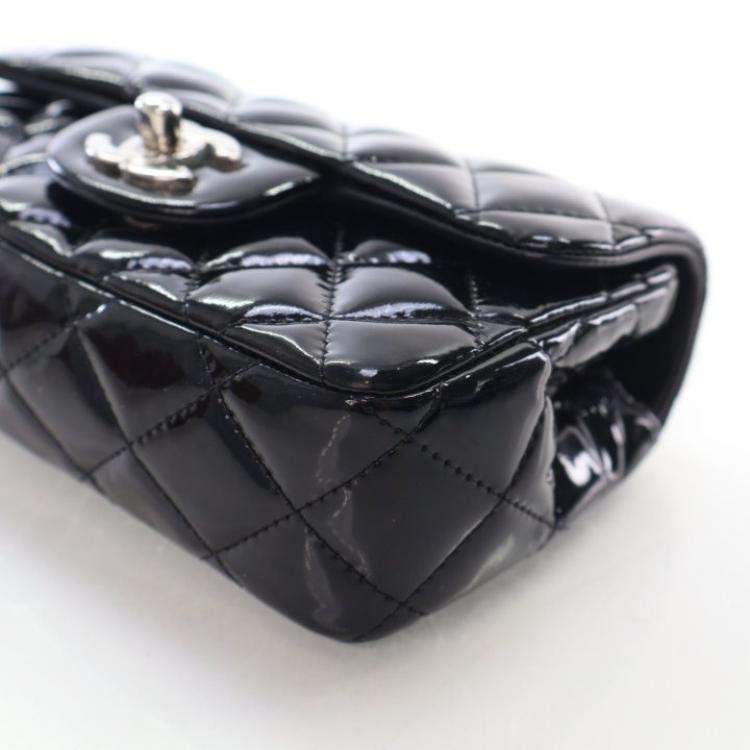 Pre Owned Chanel Mini Patent Rectangular Classic Single Flap Bag
