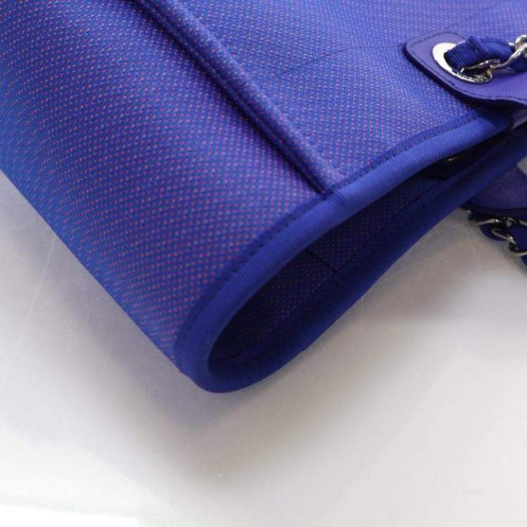 Pre Owned Chanel Large Blue Canvas Deauville Tote