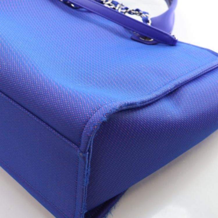 Pre Owned Chanel Large Blue Canvas Deauville Tote