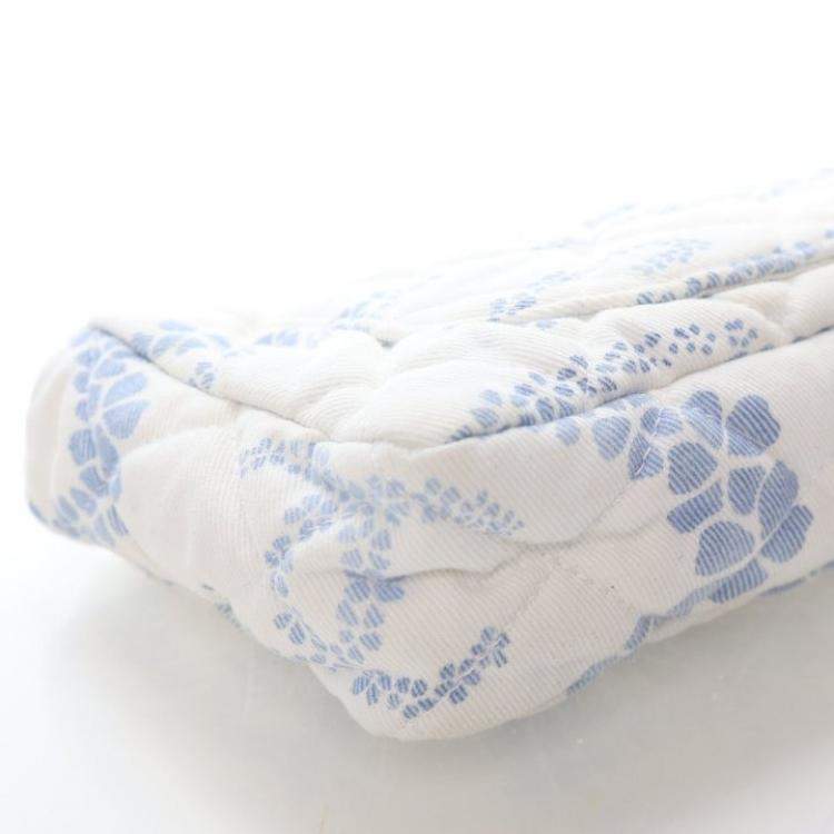 Pre Owned Chanel Small Blue/White Denim Coco Beach Flap Bag