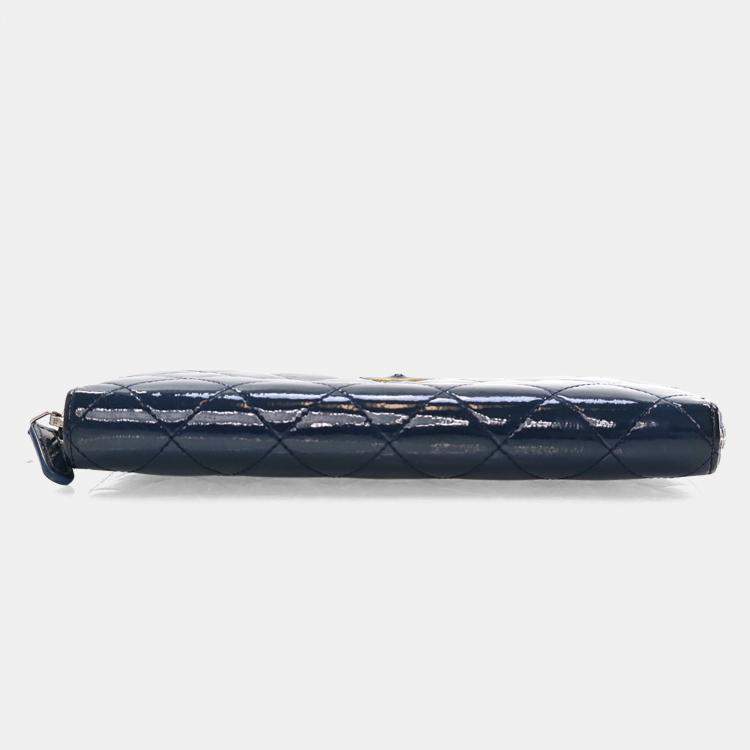 Pre Owned Chanel Blue Patent Reissue Wallet