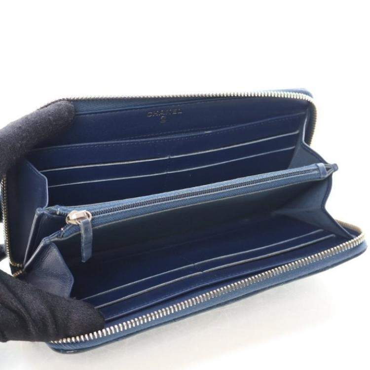 Pre Owned Chanel Blue Patent Reissue Wallet