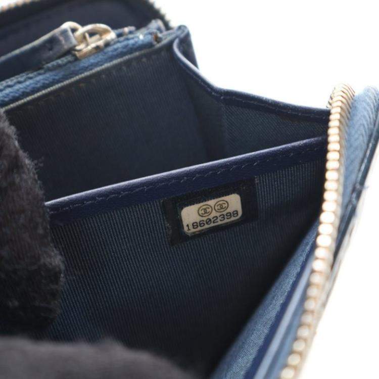 Pre Owned Chanel Blue Patent Reissue Wallet