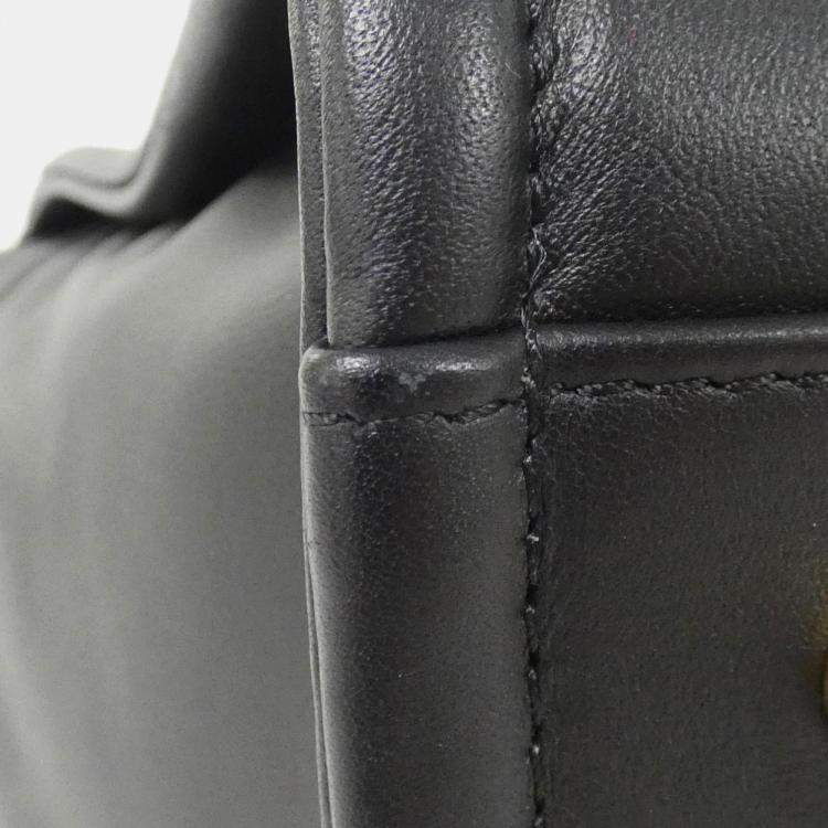 Pre Owned Chanel Deauville Black Leather Tote Bag