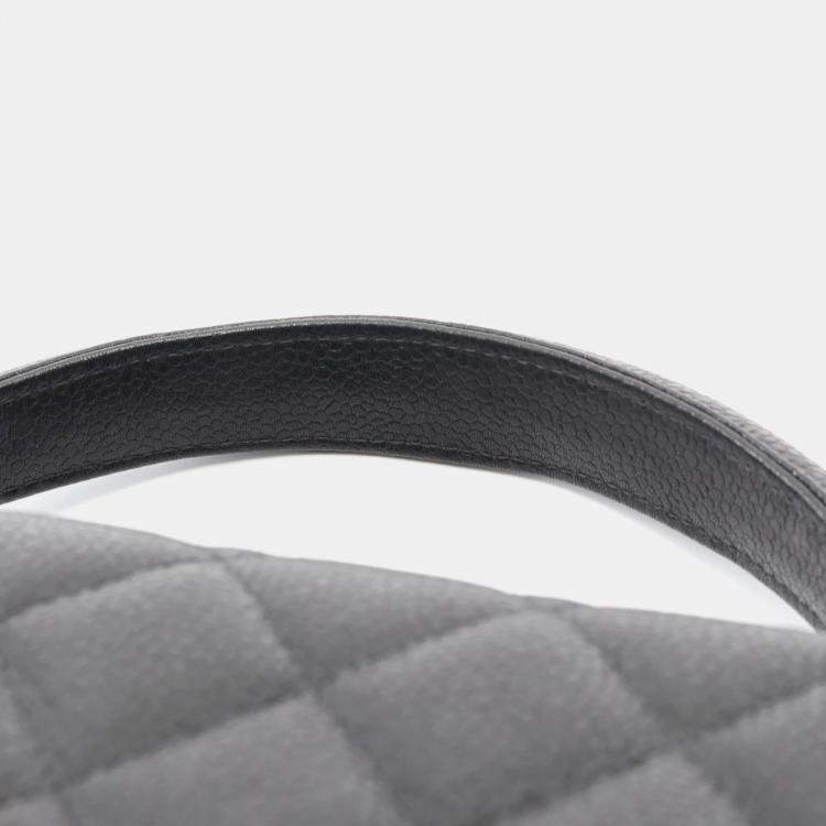 Pre Owned Chanel Black Caviar Grained Calfskin Leather Top Handle Bag
