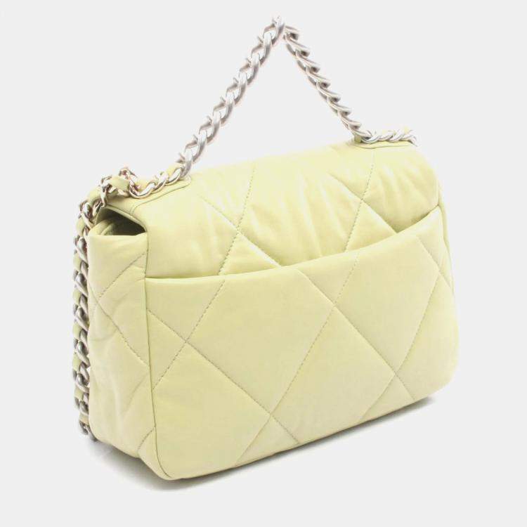 Pre Owned Chanel Boy Chanel Shoulder Bag Leather Green