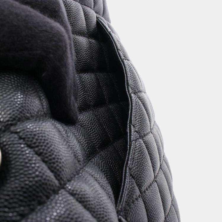 Pre Owned Chanel Coco Handle Black Grained Calfskin Leather Top Handle Bag