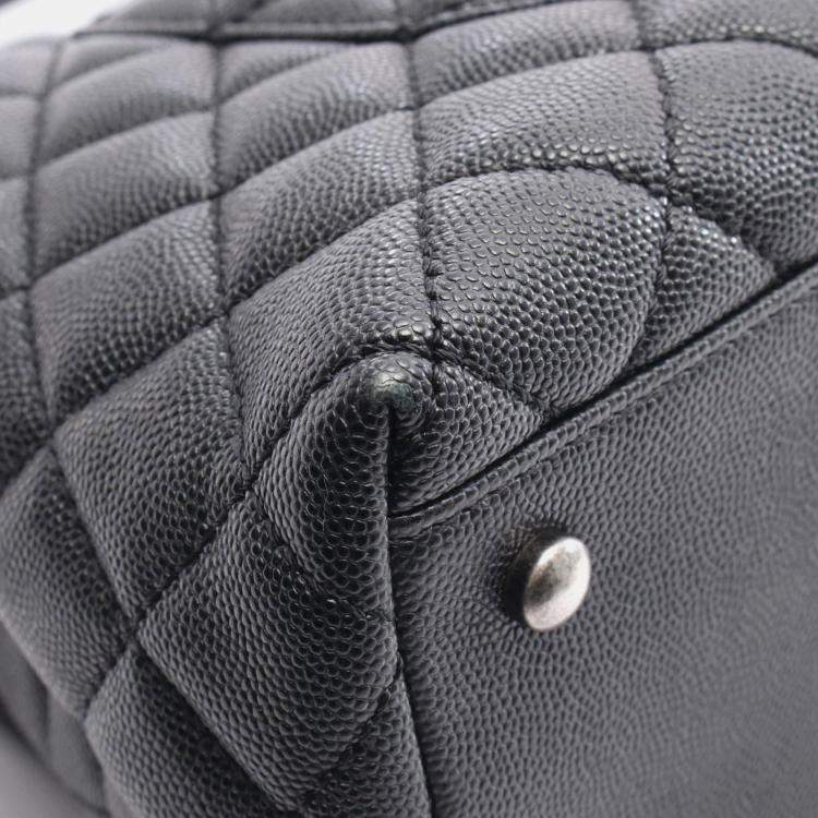 Pre Owned Chanel Coco Handle Black Grained Calfskin Leather Top Handle Bag