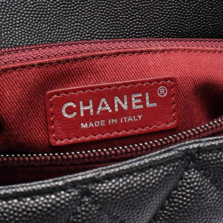 Pre Owned Chanel Coco Handle Black Grained Calfskin Leather Top Handle Bag