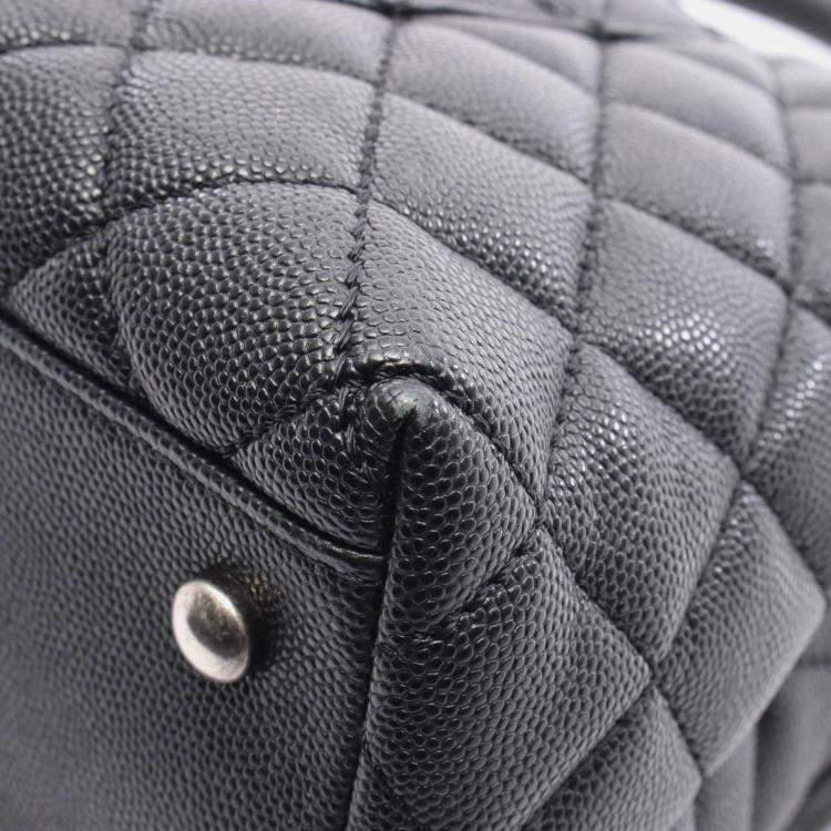 Pre Owned Chanel Coco Handle Black Grained Calfskin Leather Top Handle Bag