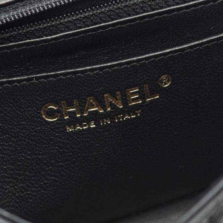 Pre Owned Chanel V Stitch Chevron Mini Black Lambskin Leather Shoulder Bag