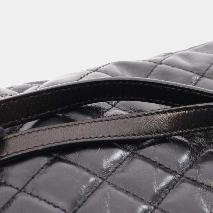 Pre Owned Chanel Matelasse Backpack Leather Black