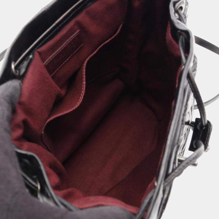 Pre Owned Chanel Matelasse Backpack Leather Black
