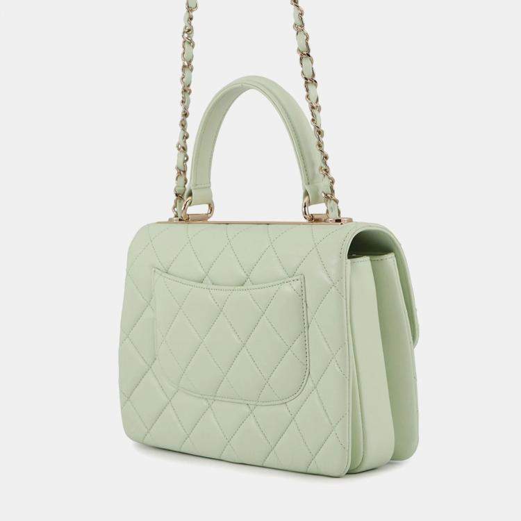 Pre Owned Chanel Coco Mark Matelasse Trendy Cc Lambskin Handbag