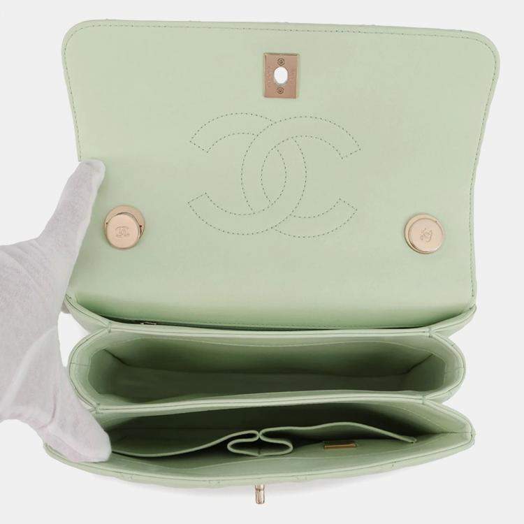 Pre Owned Chanel Coco Mark Matelasse Trendy Cc Lambskin Handbag