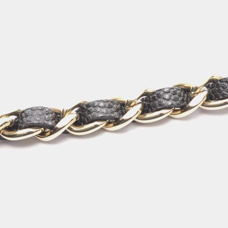 Pre Owned Chanel Black Grained Calfskin Leather Wallet on Chain