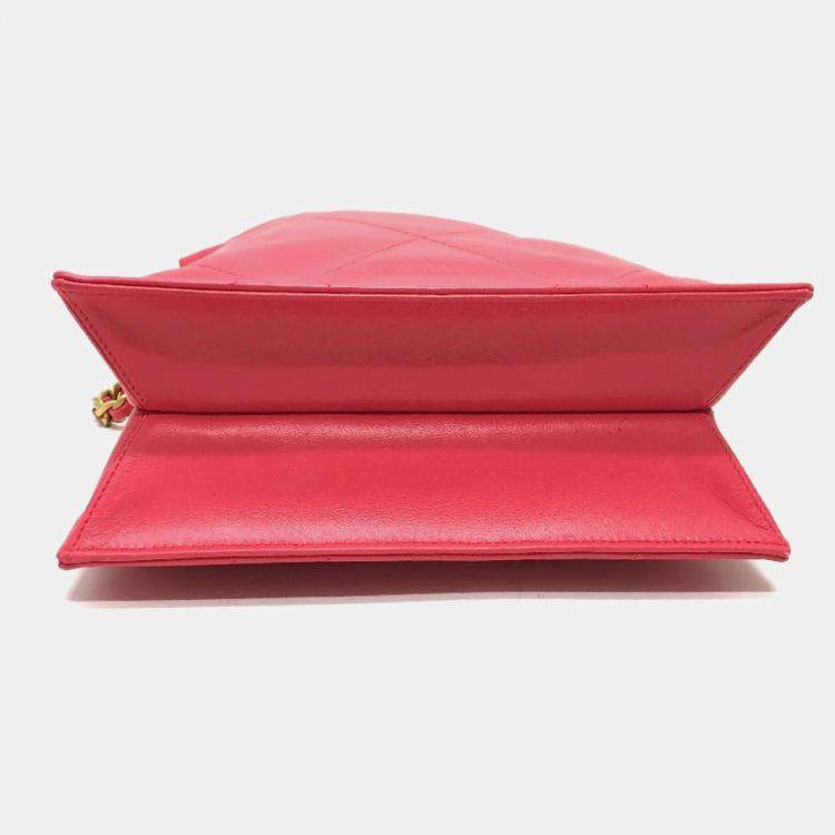 Pre Owned Chanel CC Drawstring Pink Lambskin Leather Tote Bag