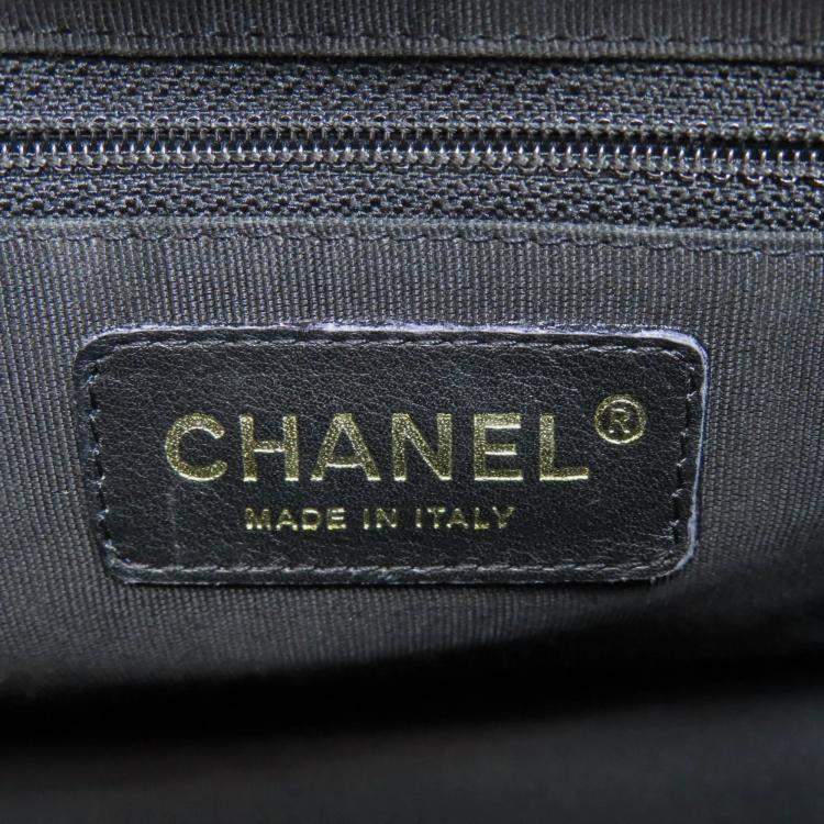 Pre Owned Chanel Mini Boston Bag Matelasse Gold Hardware Grained Calfskin