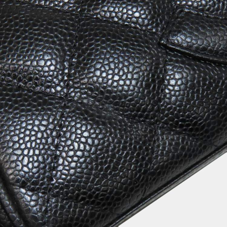 Pre Owned Chanel Mini Boston Bag Matelasse Gold Hardware Grained Calfskin