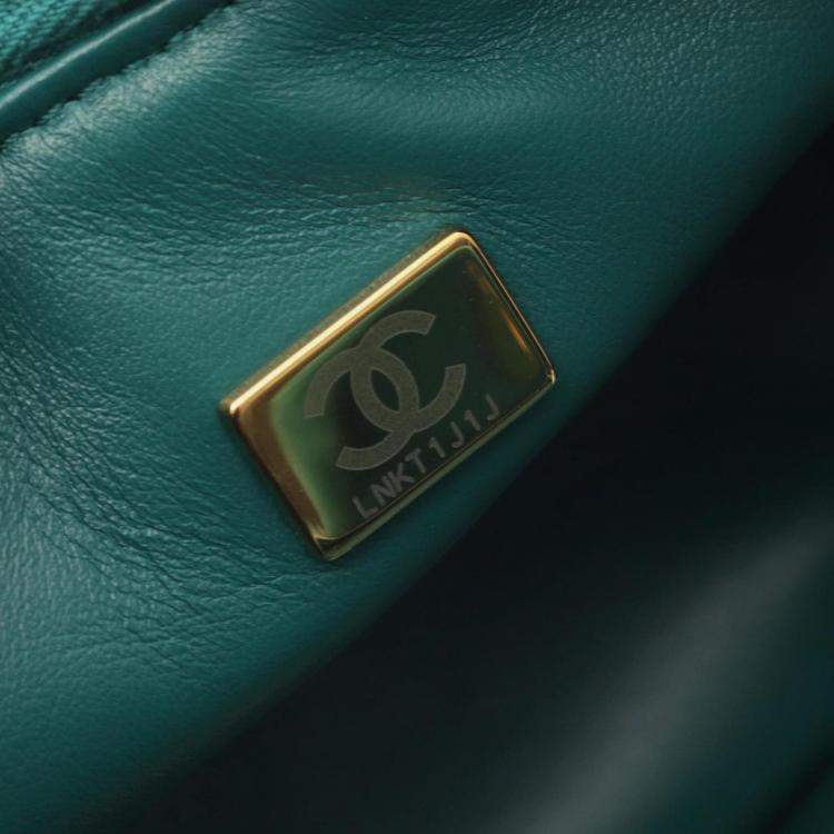 Pre Owned Chanel Matelasse Vanity Bag Shoulder Lambskin And Shearling Green