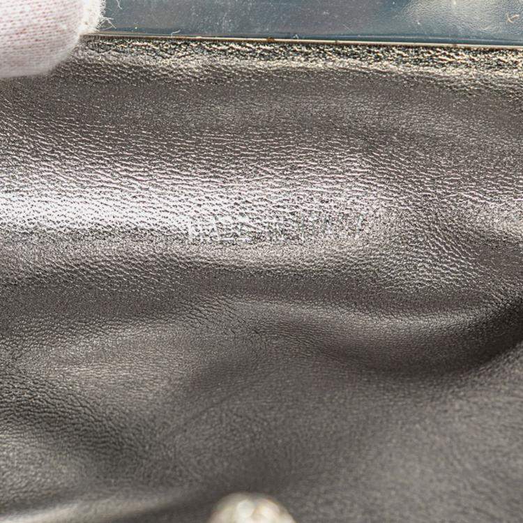 Pre Owned Chanel Matelasse Coco Mark Clasp Chain Shoulder Bag In Silver Lambskin