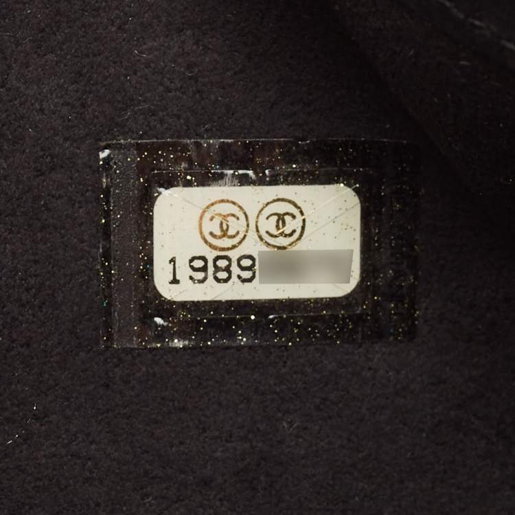 Pre Owned Chanel Boy O-Phone Holder Black/Metallic Stingray and Leather Chain Pouch