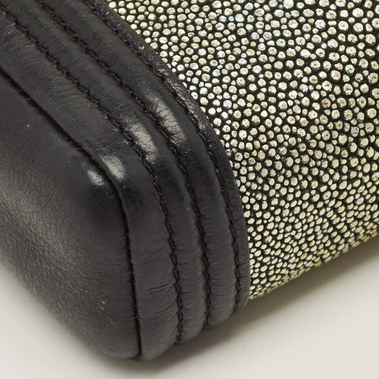 Pre Owned Chanel Boy O-Phone Holder Black/Metallic Stingray and Leather Chain Pouch