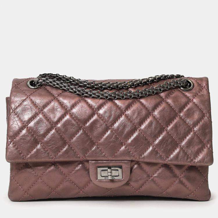 مملوكة مسبقًا Chanel 2008-09 Brown Metallic Aged Calfskin Quilted 2.55 Reissue Shoulder Bag