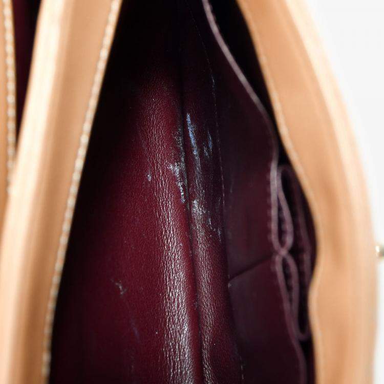 Pre Owned Chanel 2017 Tan Lambskin Leather Small 'Trendy' Bag