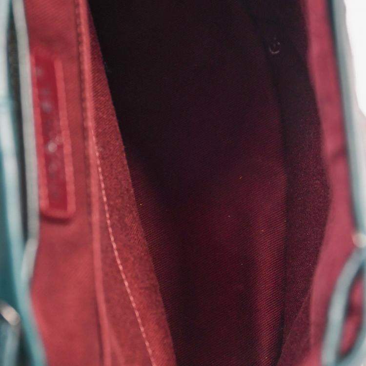 Pre Owned Chanel 2015-16 Green Glazed Calfskin Quilted Small Salzburg Mountain Backpack