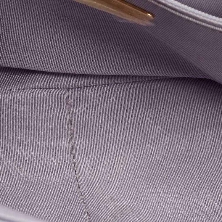 Pre Owned Chanel 19 Small Lilac Quilted Leather Flap Bag