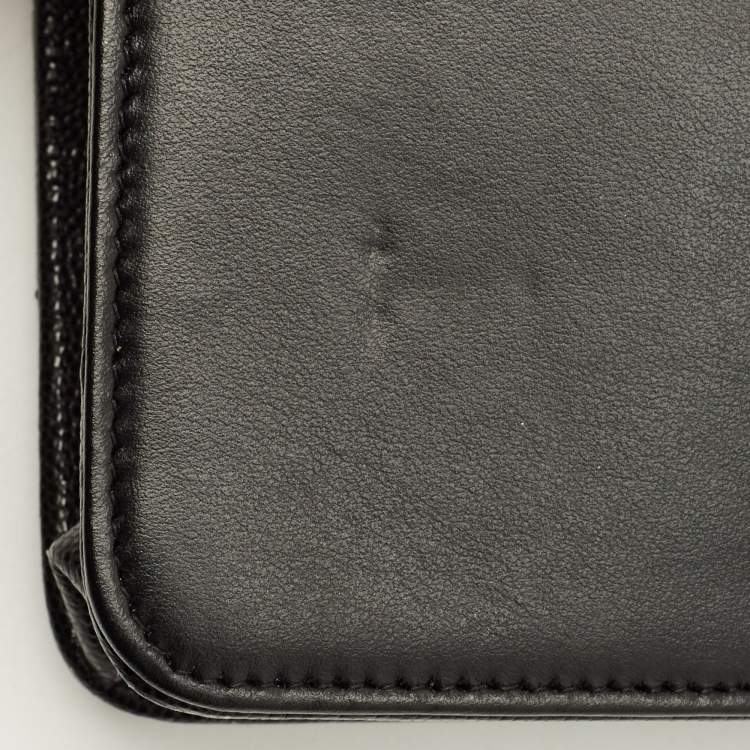 Pre Owned Chanel Pocket Twins Black Caviar Quilted Leather Wallet On Chain