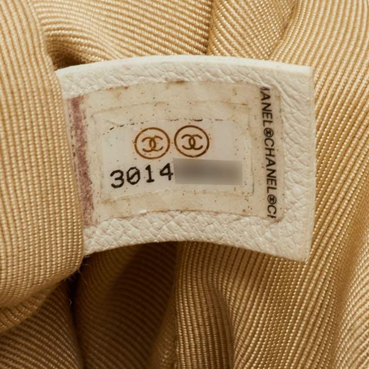 Pre Owned Chanel 19 Small White Quilted Leather Flap Bag